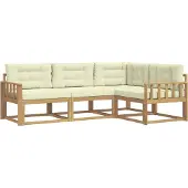 vidaXL Outdoor-Sofagarnitur 3 stk. Weiß und Creme Polyester