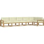 vidaXL Outdoor-Sofagarnitur mit Kissen 4 pcs Weiß und Creme Polyester