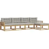 vidaXL Outdoor-Sofagarnitur 4 pcs Weiß und Hellgrau Polyester