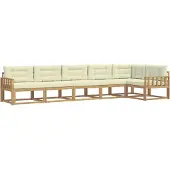 vidaXL Outdoor-Sofagarnitur 4 stk. Weiß und Creme Polyester