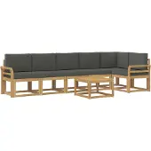 vidaXL Outdoor-Sofagarnitur 7 stk. Weiß und Anthrazit Polyester