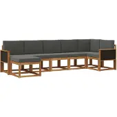 vidaXL Outdoor-Sofagarnitur 7 stk. Natur und Anthrazit Polyester