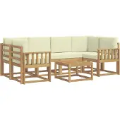 vidaXL Outdoor-Sofagarnitur 7 Stk. Weiß und Creme