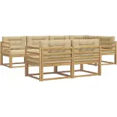 vidaXL Outdoor-Sofagarnitur 6 stk. Weiß und Beige Polyester