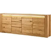 MASSIVMOEBEL24.DE MASSIVMOEBEL24 Sideboard Wildeiche 223x40x85 natur geölt KENT #131