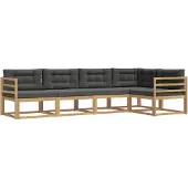 vidaXL Outdoor-Sofagarnitur 4 Stk. Weiß und Anthrazit Polyester