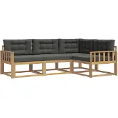 vidaXL Outdoor-Sofagarnitur 3 pcs Weiß und Anthrazit Polyester