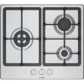 Bosch Serie 4 PGC6B5K90, Edelstahl, Integriert, 60 cm, Gaskochfeld, Edelstahl, 3 Zone(n)