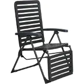Lifetime Garden Verstellbarer Gartenstuhl – Campingstuhl Sitz- und Liegestuhl Garten – Sonnenliege Klappbar Gartenmöbel 104 x 62 x 151 cm – Schwarz