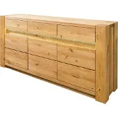 MASSIVMOEBEL24.DE MASSIVMOEBEL24 Sideboard Wildeiche 173x40x85 natur geölt KENT #108
