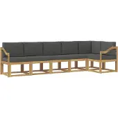 vidaXL Outdoor-Sofagarnitur 6 Stk. Weiß und Anthrazit Polyester