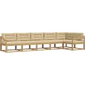 vidaXL Outdoor-Sofagarnitur mit Kissen 4 pcs Weiß und Beige Polyester