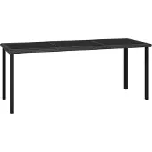 Syfax Garten-Esstisch Schwarz 180x70x73 cm Poly Rattan