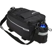 Relaxdays Gepäckträgertasche Fahrrad, isoliert, mit Flaschenhalter, wasserdicht, Fahrradtasche für Gepäckträger, schwarz