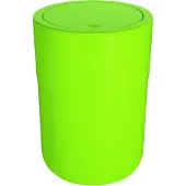 Spirella Design Kosmetikeimer "Cocco" mit Extra Ring für Müllbeutel Treteimer Schwingdeckeleimer Abfallbehälter mit Schwingdeckel 5 Liter (ØxH): 19 x 26 cm Grün