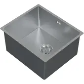 HAGO HAGO24 Edelstahl Einbauspüle 40x34cm Silber Küchenspüle Spülbecken Schallschutz Kondensschutz Ablaufgarnitur Siphon