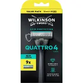 Wilkinson Sword Quattro 4 Skin Protection Rasierer + 8 Ersatzklingen