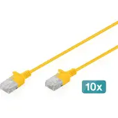 Digitus CAT 6 U-UTP Slim Patchkabel, 0,3 m, Gelb, 10 Stück, 0,3 m, Cat6, U/UTP (UTP), RJ-45, RJ-45, Gelb