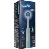 Oral-B Pro 1 Cross Action, Erwachsener, Rotierende Zahnbürste, Tägliche Pflege, Sensibel, Whitening, Blau, Weiß, 2 min, Blau