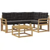 vidaXL Outdoor-Sofagarnitur 5 stk. Weiß und Schwarz