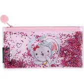 Strigo -Federmäppchen mit schwebenden Sternen, rosa