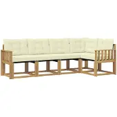 vidaXL Outdoor-Sofagarnitur 5 stk. Weiß und Creme