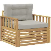 vidaXL Outdoor-Sofa Polyester Weiß und Hellgrau
