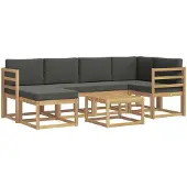 vidaXL Outdoor-Sofagarnitur 7 stk. Weiß und Anthrazit