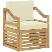 vidaXL Outdoor-Sofa Polyester Weiß und Creme