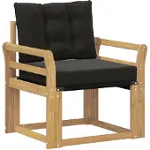 vidaXL Outdoor-Sofa Massives Akazienholz und Textilene Weiß