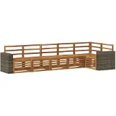 vidaXL Outdoor-Sofagarnitur 6 stk. Natur Polyester