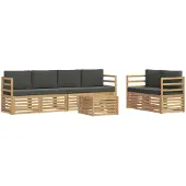 vidaXL Outdoor-Sofagarnitur 7 stk. Weiß und Anthrazit Polyester