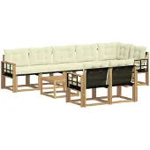vidaXL Outdoor-Sofagarnitur 9 stk. Weiß und Creme