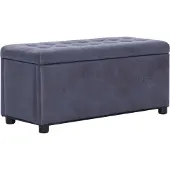 Syfax Ottoman mit Stauraum 87,5 cm Grau Wildleder-Optik