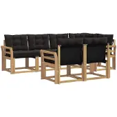 vidaXL Outdoor-Sofagarnitur 7 stk. Weiß und Schwarz