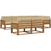 vidaXL Outdoor-Sofagarnitur 8 stk. Natur und Beige