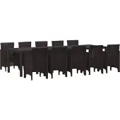 vidaXL Garten Essgruppe 11 stk. Braun Rattan