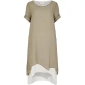 Apricot Minikleid "Schimmerndes Lagenkleid" 1 tlg. mit Umgeschlagärmeln