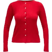 Hunkemoller Gerippte Jersey-Strickjacke Rot