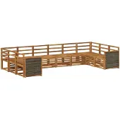 vidaXL Outdoor-Sofagarnitur 7 stk. Natur Massivholz Akazie