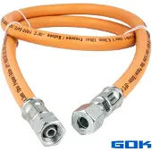 Reimo Gummi - Schlauchleitung Gas G1/4 LH-ÜM x RVS Ø 8 mm, Länge 1000 mm, max. 10 bar DVGW