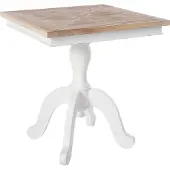 CLP Couchtisch Grasby quadratisch 70 x 70 cm Holz Shabby Chic rustikal kompakt natur/weiß