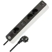 Brennenstuhl 1153230026, 1,5 m, Drinnen, Gerade, IP20, Schwarz, Weiß, 3 AC-Ausgänge
