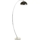 Beliani Stehlampe Gold Metall 188 cm runder Schirm geschwungen Bogenform langes Kabel mit Schalter Bogenlampe Industrie Look Wohnzimmer Schlafzimmer
