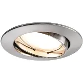 Paulmann Einbauleuchten Set Coin dimmbar satiniert rund schwenkbar LED 1x7W 2700K 230V 51mm Eisen gebürstet/Alu Zink
