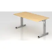 Hjh OFFICE PRO MEGA 16 S - 160 x 80 Ahorn/Silber höhenverstellbar