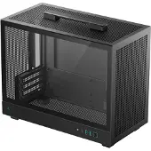 DeepCool CH160 PLUS, Small Form Factor (SFF), PC, Schwarz, micro ATX, Mini-ITX, Acrylnitril-Butadien-Styrol (ABS), Gehärtetes Glas, SPCC, 16,4 cm