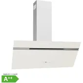 Klarstein Alina Dunstabzugshaube - 90cm Kopffreihaube, 690 m³/h Luftstrom, Boost-Funktion, A++ , LED-Beleuchtung, Umluftbetrieb, Geräuscharm 52 dB, Weiß