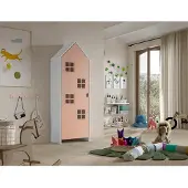 Vipack - CASAMI BRUGES Schrank mit 1 Tür, 4 Fenster, Ausführung MDF pink lackiert