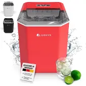 Juskys Eiswürfelmaschine IceOracle - Eiswürfel in wenigen Minuten - 12 kg/Tag in 2 Größen - Rot
